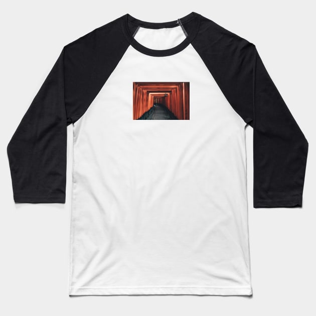 Fushimi Inari Shrine Baseball T-Shirt by opticpixil